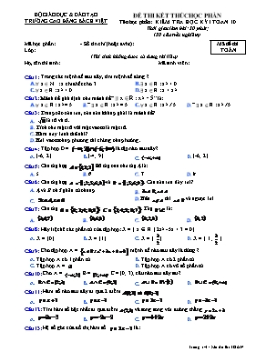 Đề thi kết thúc học phần môn Toán học 10
